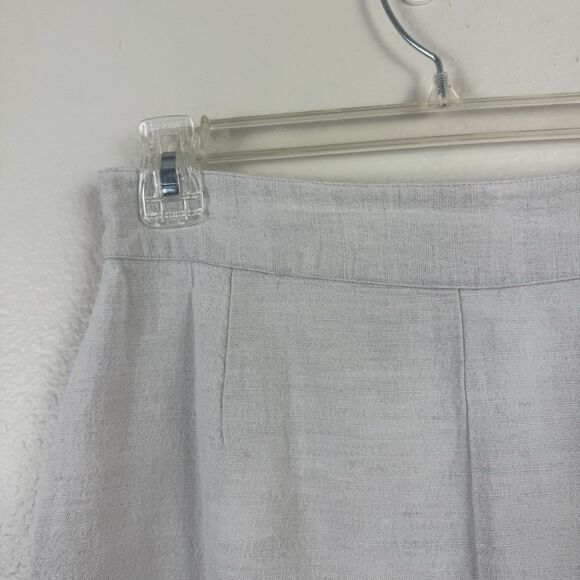 Vintage Cherokee Linen Cotton Lagenlook Casual Midi Wrap Skirt Cream 8 Small - Picture 10 of 15